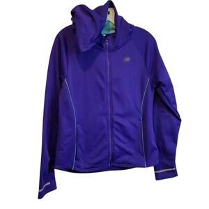 New Balance Kids Purple Full Zip Hooded Track Jacket XL 16 Reflective Teal